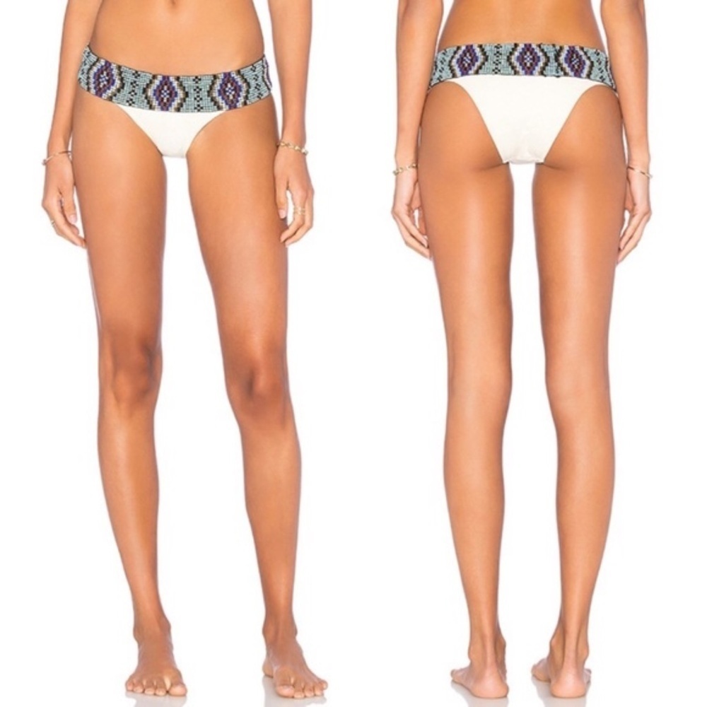 NWT PILYQ Keshi Boho Pearl Beaded Full Bikini Bottom Sz. XS/S - Picture 2 of 2